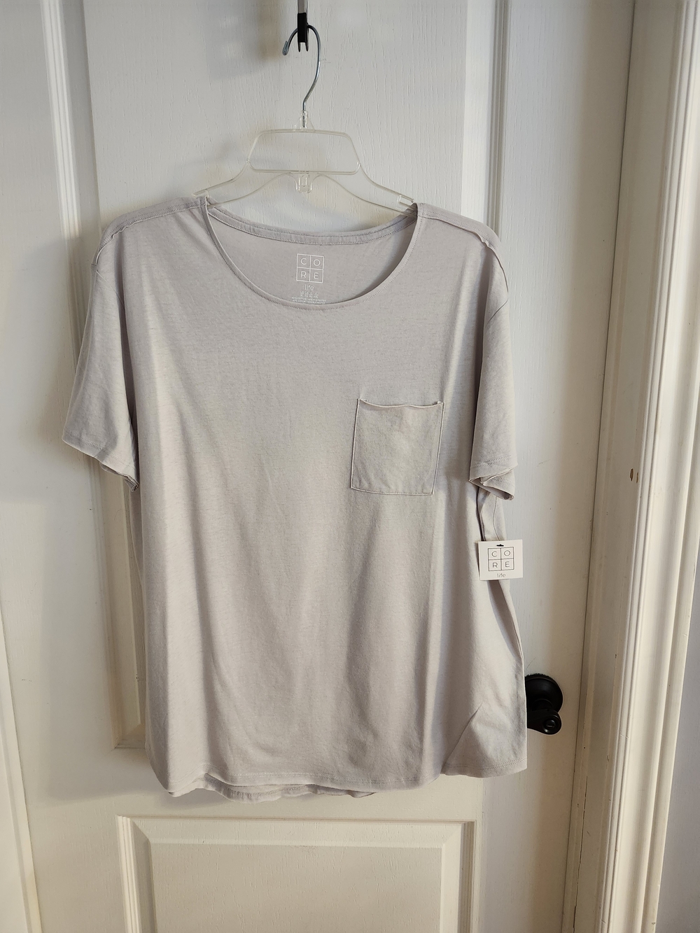 CORE soft crew pocket tee - Light Gray